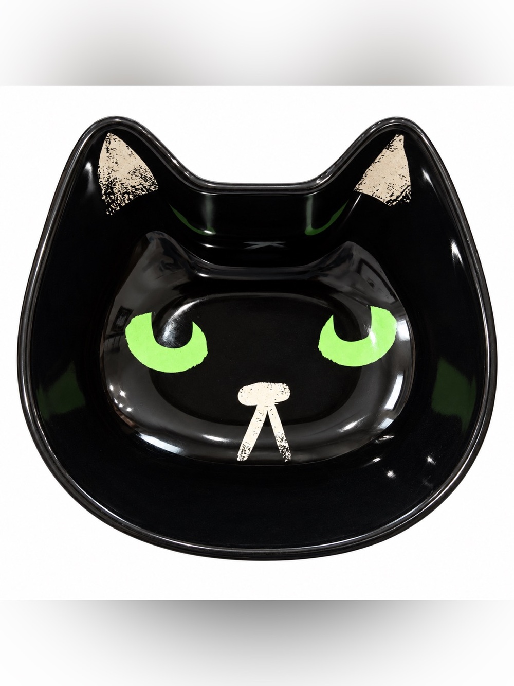 Target Hyde and Eek Black Cat Halloween Dish Bowl Melamine Decor Green Eyes Ears